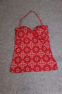 TOP TANKINI TAGLIA 38 ROSSO BIANCO FANTASIA CON PADS - Foto 1 di 2