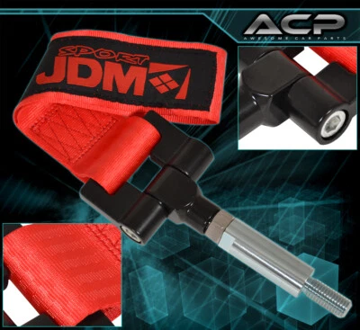 Adaptador de correa de nailon gancho de remolque con tornillo deportivo Jdm para Scion TC 2011-2013 rojo Foto 1 de 3