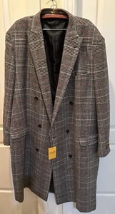 Alberto Nardoni Men’s Tweed Six Button Overcoat Rome Italy NWT 4X Super 150s - Picture 1 of 8