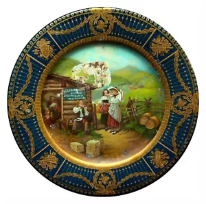 1905 Vienna Art Plate JNO. T. BARBEE & CO. DISTILLERS Metal 10" Art Plate - Picture 1 of 3