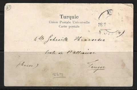 PALESTINE 1912 JAFFA C&W 141 ON POST CARD VIEW OF CAMEL POST CHAMEIER PORTANT LA Cover