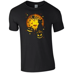 T-shirt Halloween spaventoso horror zucca gatto dolcetto o scherzetto regalo bambini bambini top - Foto 1 di 3