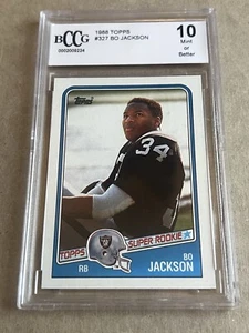 Bo Jackson 1988 TOPPS SUPER ROOKIE Card #327 - BCCG 10 Sharp Football - Picture 1 of 2