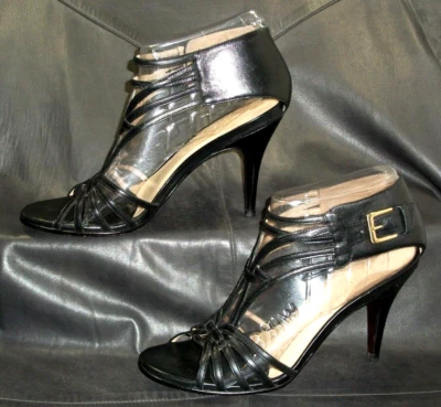 Cole Haan Mujer Negro Cuero Correa Frontal Tiras Sandalias Zapatos Talla US 8B Foto 1 de 4