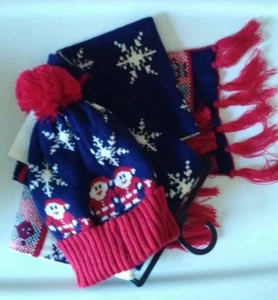 Hooked Up 2pc Santa Claus Beanie Hat with Scarf One Size - Juniors - Picture 1 of 3