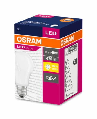 Osram LED Value E27 470lm 6W wie 40W Glühbirne warmweiss - Bild 1 von 4