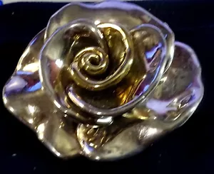 Giant 2 1/2" Rose 3-D Open Flower Sterling Brooch Pin .82 ounce - Picture 1 of 4