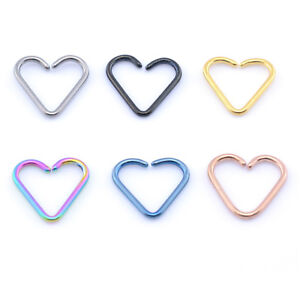 Daith Heart Shaped Rook Titanium Ring Hoop Piercing ANODIZED- Choose Your Colour
