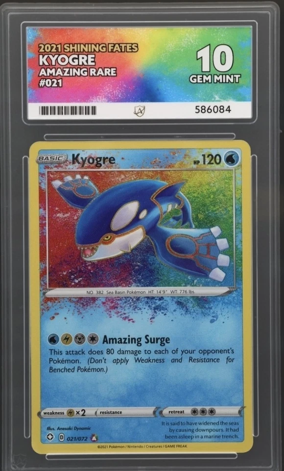 Kyogre - Shining Fates - 021/072 - Amazing Rare - Graded ACE GEM MINT 10! - Image 1 of 1