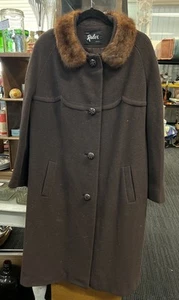 VINTAGE Ralex Sydney Wool Coat Brown - Picture 1 of 5