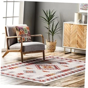  Alfombra de área 4' x 6' SpinClean lavable a máquina resistente a las manchas con antideslizante  - Imagen 1 de 7