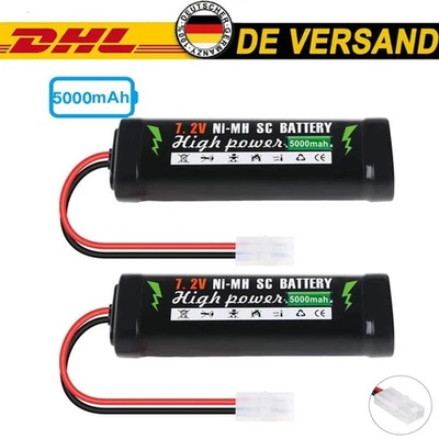 2 Stücke 5000mAh Wiederaufladbar Akku 7,2V Ni-MH Pack RC-Akku Tamiya-2P Stecker - Bild 1 von 4