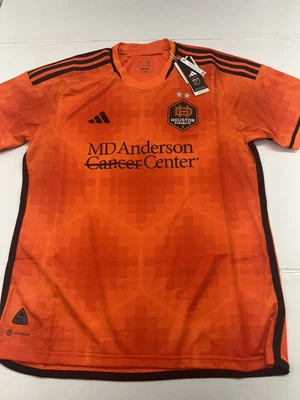 ADIDAS Мужская Houston Dynamo 23/24 подлинный дома Джерси оранжевый размер L новый с Ярлыками $150 - Изображение 1 из 3