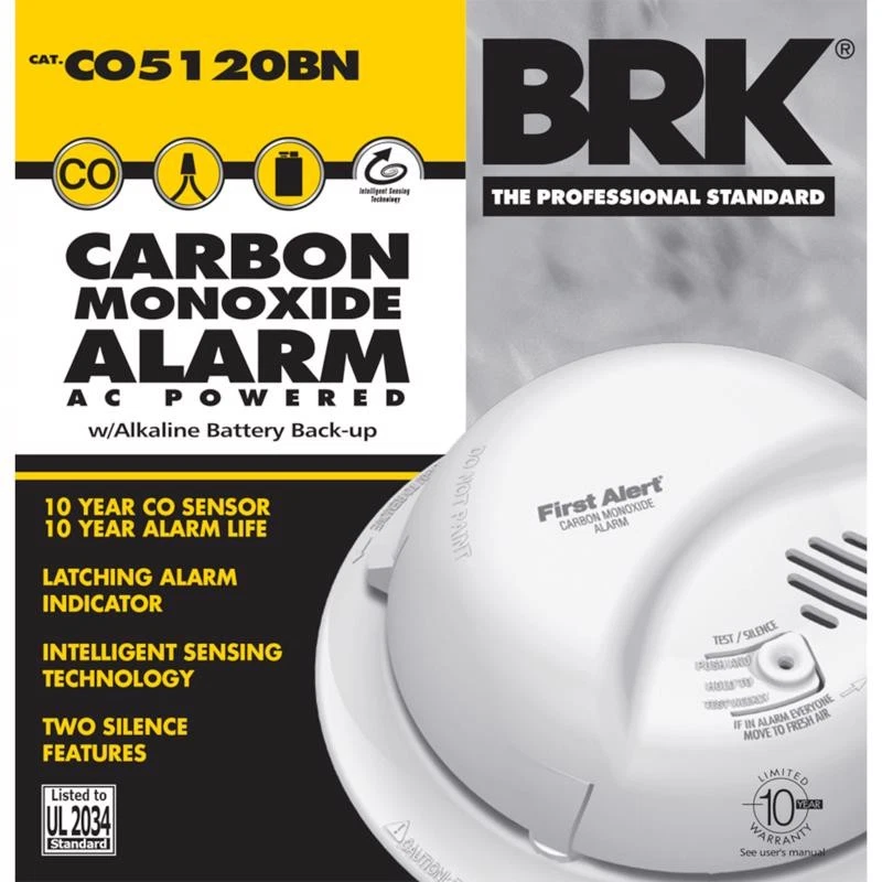 BRK Brands CO5120BN Hardwire Carbon Monoxide Alarm With Battery Backup