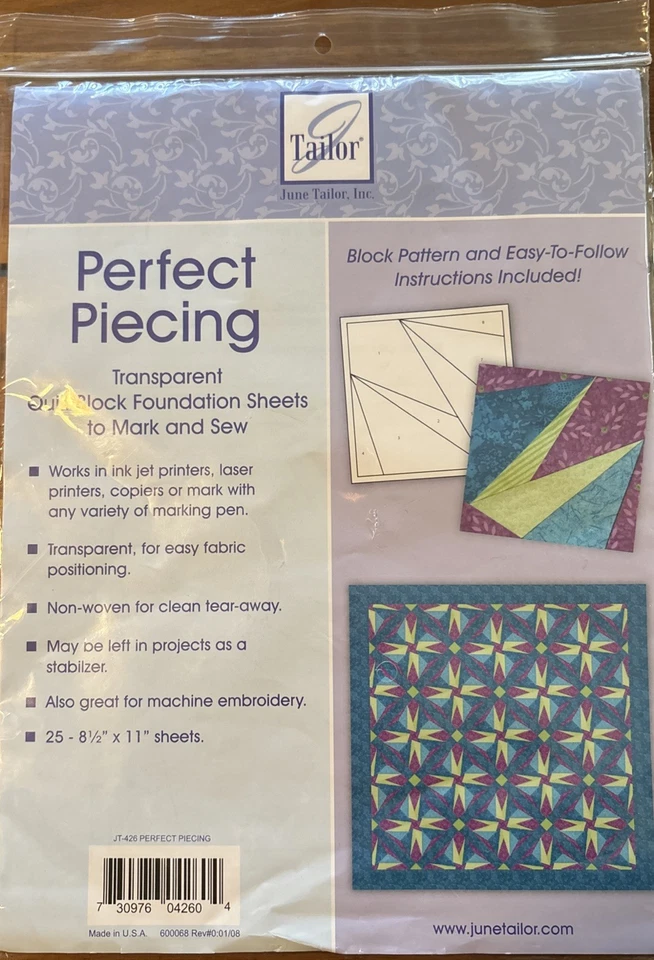 June Tailor Perfect Piecing - Hojas base - Paquete de 25 hojas Foto 1 de 2