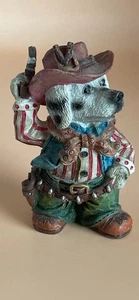 Vintage Dalmatian Figurine Western Cowboy Hat Clothes And Gun Resin - Picture 1 of 6