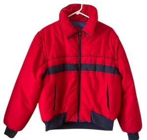 Vintage Mens Arctic Circle Ski Coat Zip Off Sleeves Vest Medium Red/blue Nylon - Picture 1 of 9
