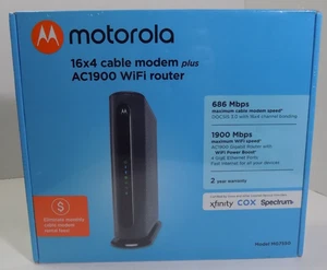Motorola MG755016x4 Cable Modem plus AC1900 WiFi Router - Sealed - Picture 1 of 13
