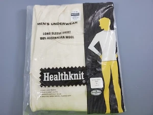 Vintage Healthknit Long Sleeve Shirt 100 % Australian Wool XL 46-48 Underwear - Picture 1 of 10