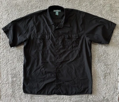 Big Dogs Mens Short Sleeve Casual Button Up Shirt  Black 100% Polyester Size XL Foto 1 de 4