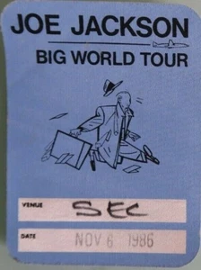 Joe Jackson Big World 86 Australia Tour backstage Cloth pass original Authentic - Picture 1 of 2