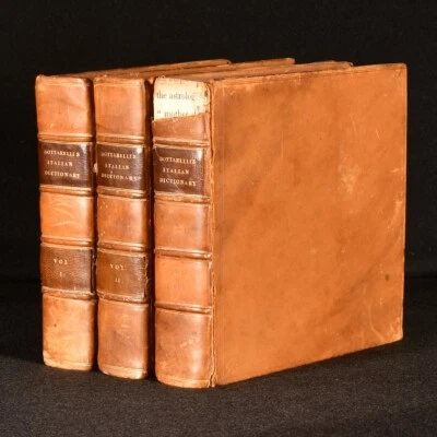 1820 3vol New Italian English and French Pocket Dictionary Bottarelli - Image 1 of 4