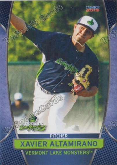 2016 Vermont Lake Monsters Xavier Altamirano RC Rookie Athletics - Image 1 of 1