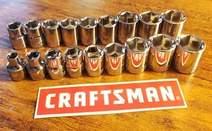 Craftsman 18 PC 6 PT 3/8 Dr. SAE/Metric 3/8"-7/8",10-18 MM Sockets - Picture 1 of 1