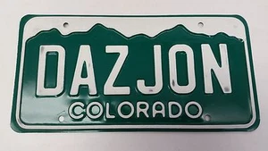 EXPIRED COLORADO License Plate DAZJON - Picture 1 of 1