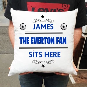 Everton FC personalised cushion with filling Any Name Any team - Picture 1 of 4
