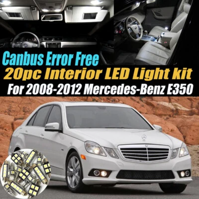 20Pc Error Free White Interior LED Light Kit for 2008-2012 Mercedes-Benz E350  - Image 1 of 4