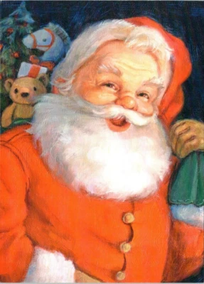 SANTA CLAUS Paper Magic Christmas Greeting Card w/ Envelope New MG62 - Image 1 of 3