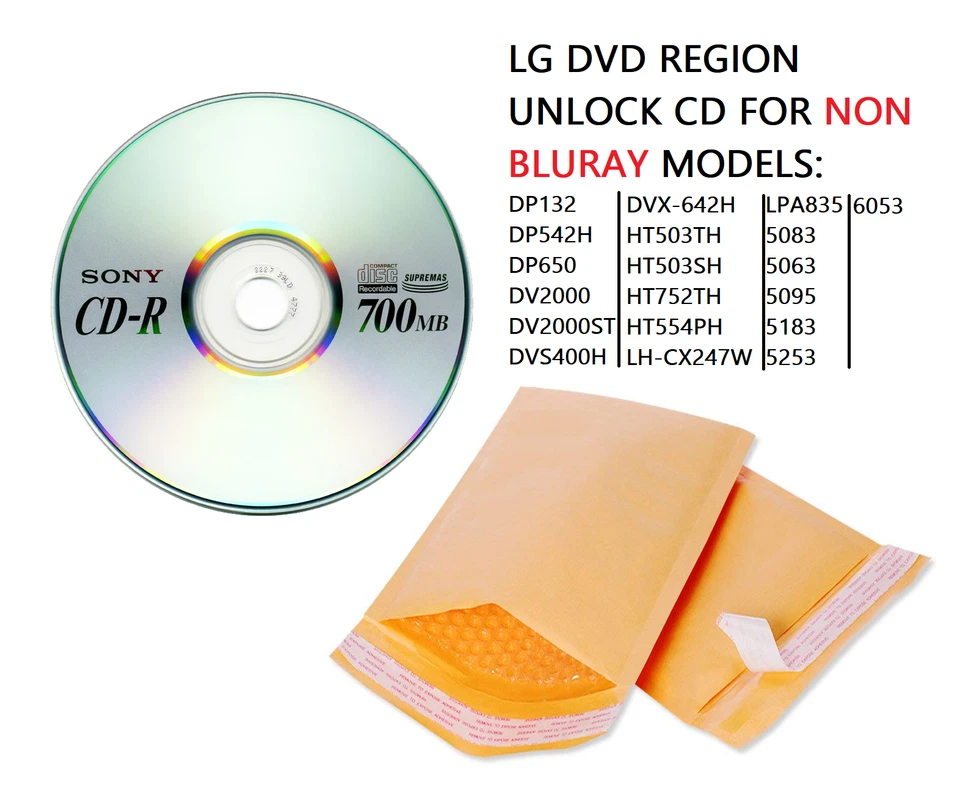 LG DVD Region Code Unlock DP542H & DP132  - Image 1 of 1