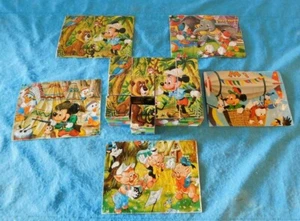 Vintage Straco Disney Mickey Mouse 6 in 1 Puzzle Blocks Donald Duck 3 Pig Dumbo - Picture 1 of 7