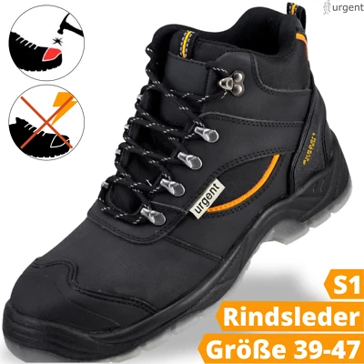 URGENT Sicherheitsschuhe S1 Herren Arbeitsstiefel Arbeitsschuhe Hoch Berufsschuhe 39-47