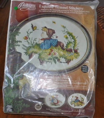 New Vintage 1976 Paragon Needle Craft Exq. Hummel Stitchery Boy With Bird 0465 - Image 1 of 4