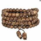 8mm Natural brown sandal wood prayer beads bracelet bracelets 108 Fabric Gift