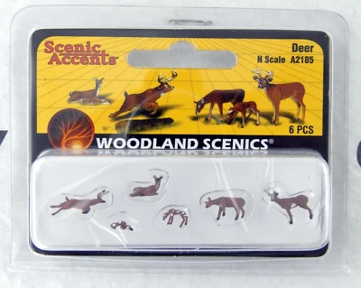 N Scale Deer Figures - Woodland Scenics #A2185 - Image 1 of 2