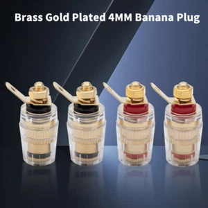 4PCS 4mm Gold plated Socket Binding Post Banana Plug Speaker Terminal Amplifier - Picture 1 of 17