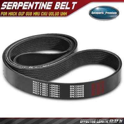62.37" Heavy Duty Serpentine Belt for Mack GU7 GU8 MRU CXU LEU Volvo VNM VNL VHD - Image 1 of 4