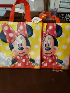DISNEY Minnie Mouse 2 REUSEABLE TOTE GROCERY BAGS - NWT - Picture 1 of 6