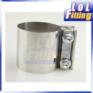 2.75" Stainless Steel Flat Band Exhaust Pipe Clamp - Picture 1 of 5