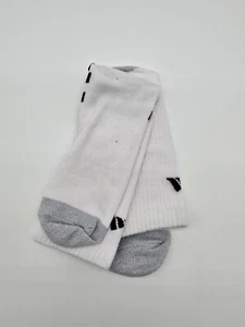 NWOT Adidas 1 Pair Mens Cushioned Crew Cut Socks White Black Stripes - Picture 1 of 2