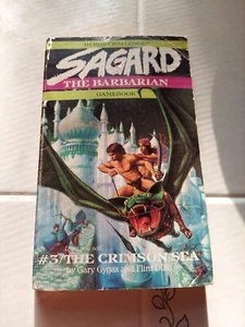 Sagard the Barbarian Gamebook #3 The Crimson Sea Gary Gygax D&D 1985 Archway - Picture 1 of 5