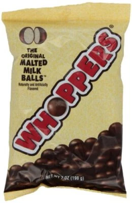 Bolas de leche malteadas cubiertas de chocolate caramelo WHOPPERS, bolsa de 7 onzas [12 bolsas] Foto 1 de 3