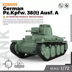 SSMODEL SS72722 1/72 25mm Kit Modelo Militar Alemán Pz.Kpfw. 38(t) Ausf. A - Imagen 1 de 11