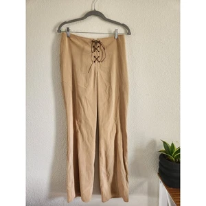 Boutique Europa Tan Gypsy Boho pantaloni stringati taglia 8 - Foto 1 di 6