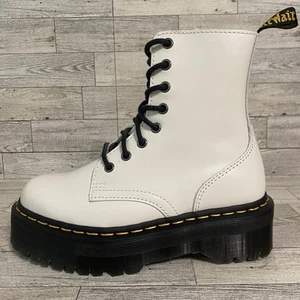 Dr. Martens Jadon Damenstiefel weiß Leder Plateau Schnürstiefel Größe 6 neu ohne Etikett - Bild 1 von 10