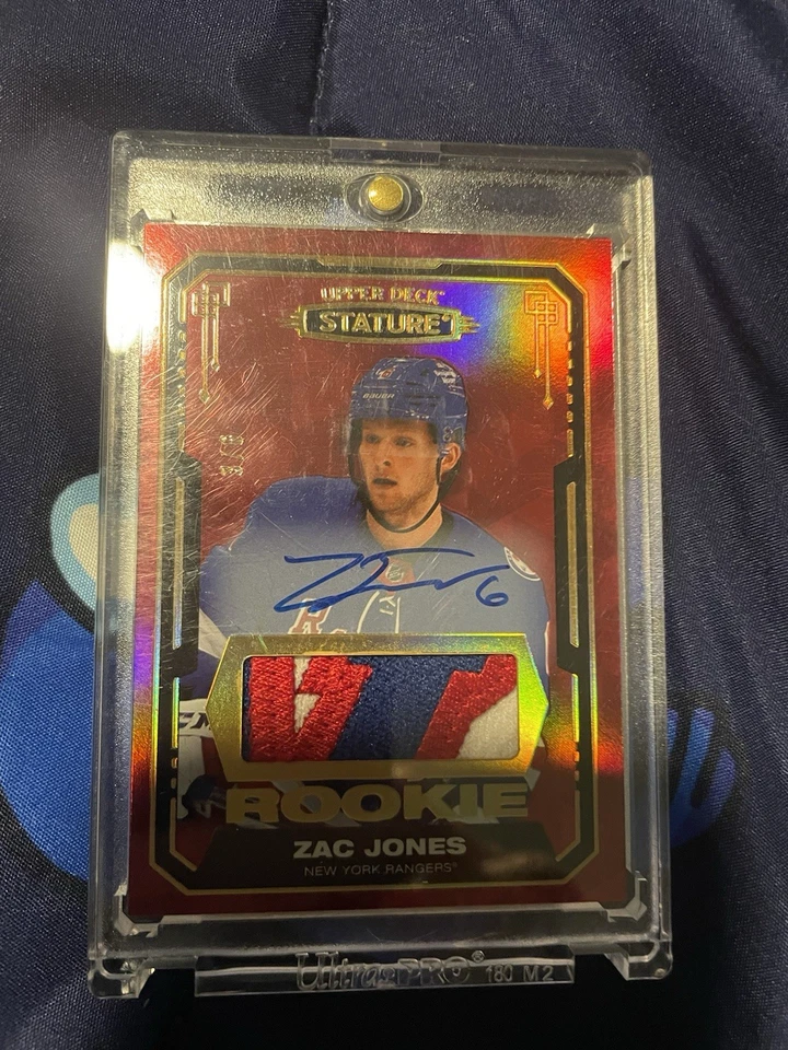 2021-22 Upper Deck Stature Zac Jones Rookie Auto Patch /6 - Image 1 of 2