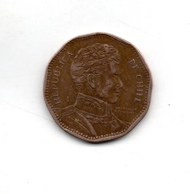 CHILE, MONEDA DE 50 PESOS AÑO 2008, CON ERROR, CHIIE EN LUGAR DE CHILE - Image 1 of 4